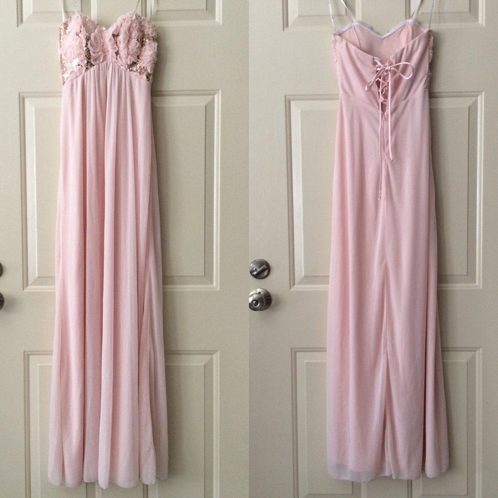 Speechless Strapless Sequin Blush Pink Dress